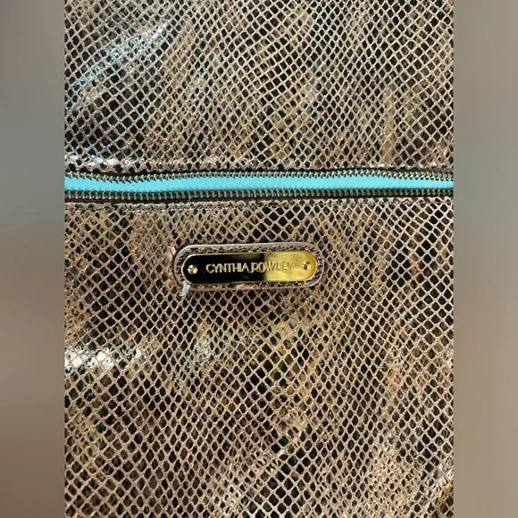 Cynthia Rowley metallic snakeskin purse. - Picture 3 of 6